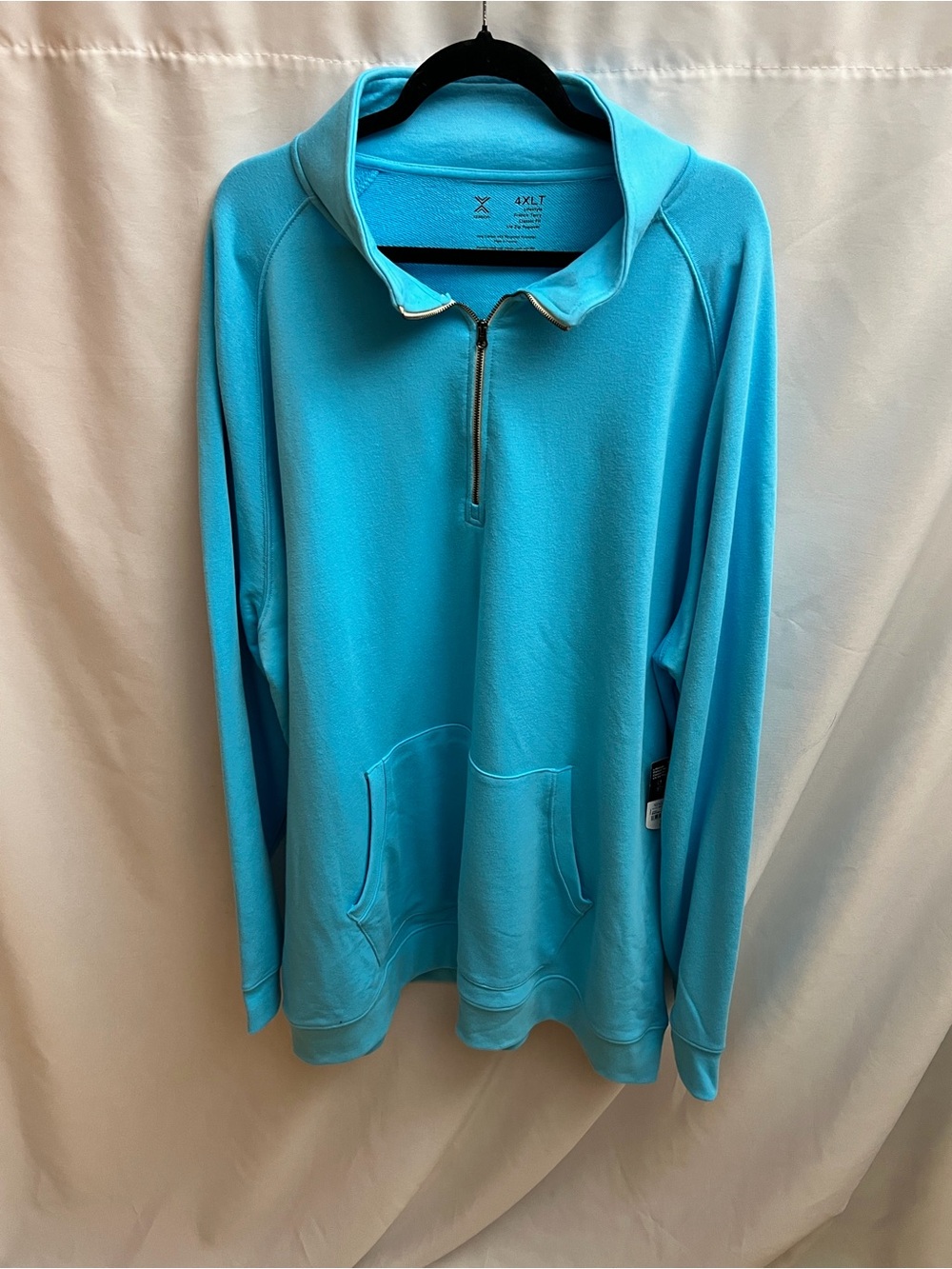 Xersion 4XLT Big & Tall French Terry 1/4 Zip Pullover Blue Sweatshirt NWT